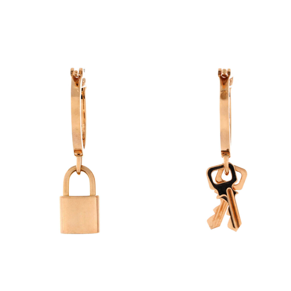 Louis Vuitton Lockit Hoop Earrings 18K Rose Gold - Picture 3 of 3